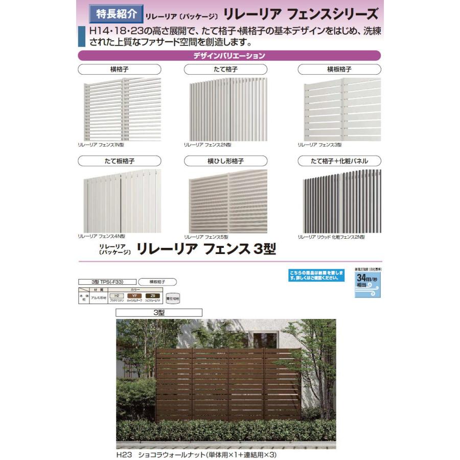 【無料★特典対象】 スクリーンフェンス 目隠し YKK YKKap リレーリア フェンス 3型 フェンス本体+柱セット 単体用 関東間 木目調カラー H14F 形材_4