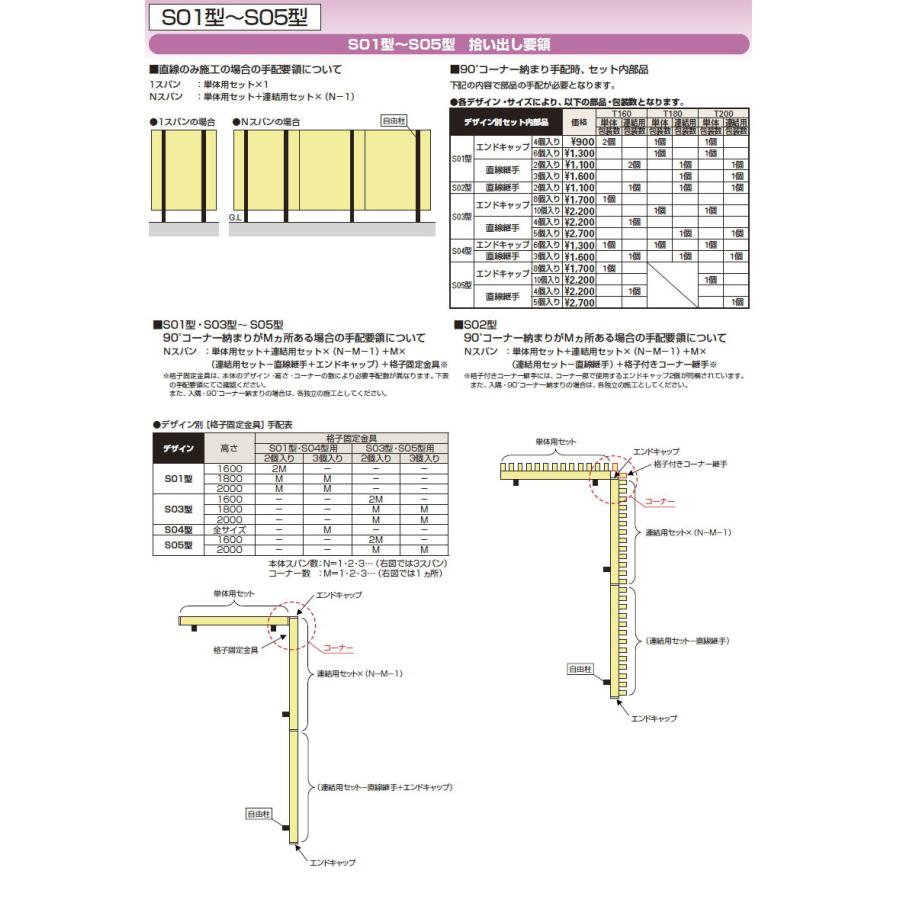 【部品】 スクリーンフェンス   YKK YKKap  ルシアス スクリーンフェンス S03型オプション   切詰用部品 たて骨ユニット   アルミカラー   T180   形材フェン_4