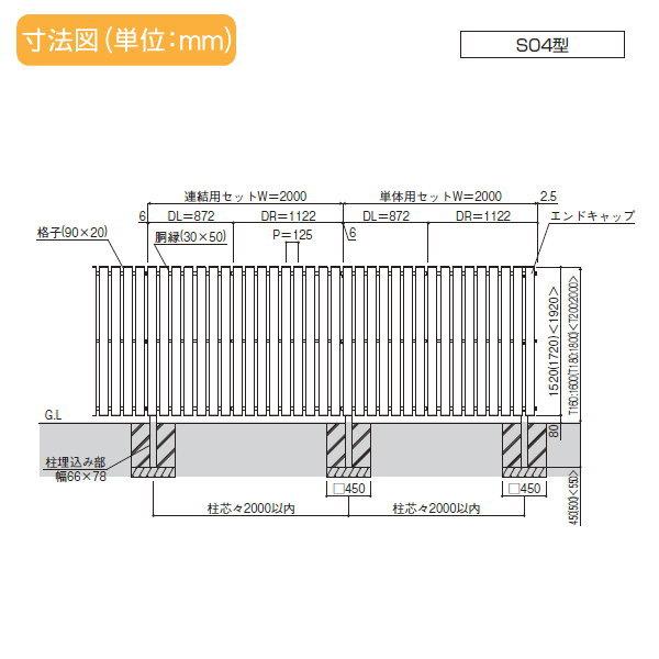 【無料★特典対象】 スクリーンフェンス 目隠し YKK YKKap ルシアス スクリーンフェンス S04型 本体+柱セット 連結用セット 木目調カラー T160J 形_2