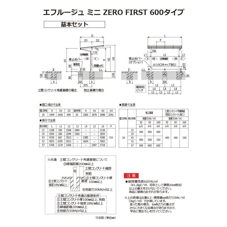 【無料★特典対象】 サイクルポート YKK YKKap エフルージュ ミニZERO FIRST 600タイプ 基本セット 22-20 標準高(H20) アルミ色 2(4)台用 アルミ板_2