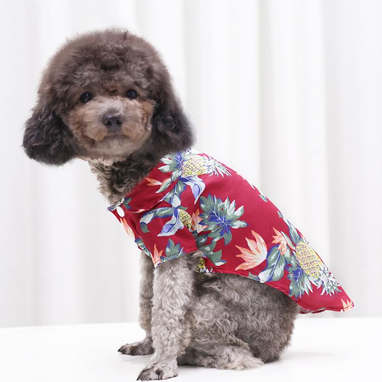 Atelier GG アロハシャツ　犬服　ボルドー 犬 服 犬服 春夏シャツ 小型犬 アロハシャツ 犬服 アロハ シャツ