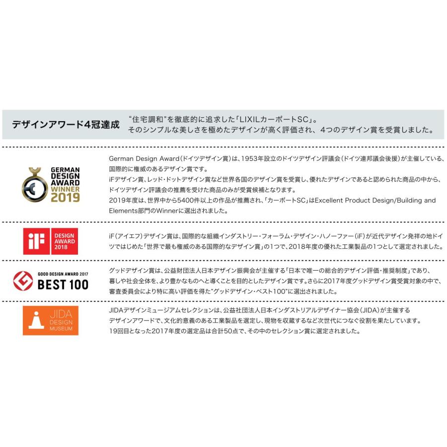 カーポート 1台用 工事付 カーポートSC 間口27-長さ57 アルミ形材色 標準柱H22 基本工事費込み LIXIL リクシル 1台 車庫 駐車場 駐輪場 屋根 バイク おしゃれ_15