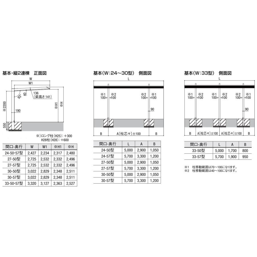 カーポート 1台用 工事付 カーポートSC 間口27-長さ57 アルミ形材色 標準柱H22 基本工事費込み LIXIL リクシル 1台 車庫 駐車場 駐輪場 屋根 バイク おしゃれ_19