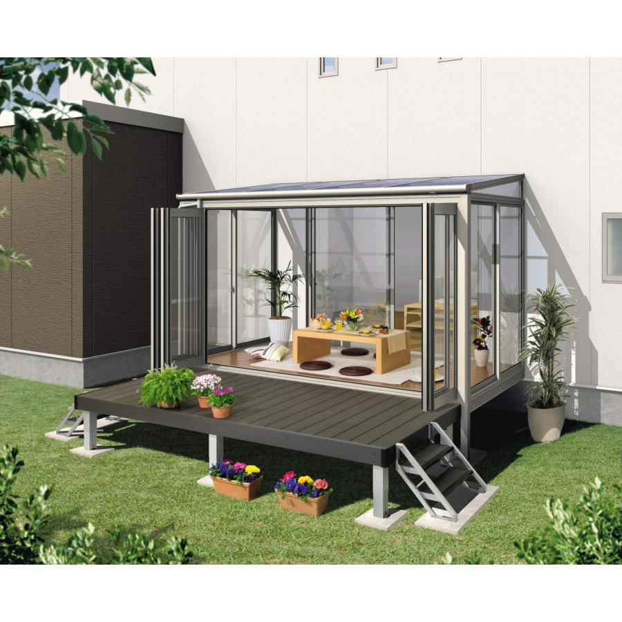 サンルーム 工事付 ラプラス 間口1.5間×奥行9尺 フラット屋根 熱線吸収