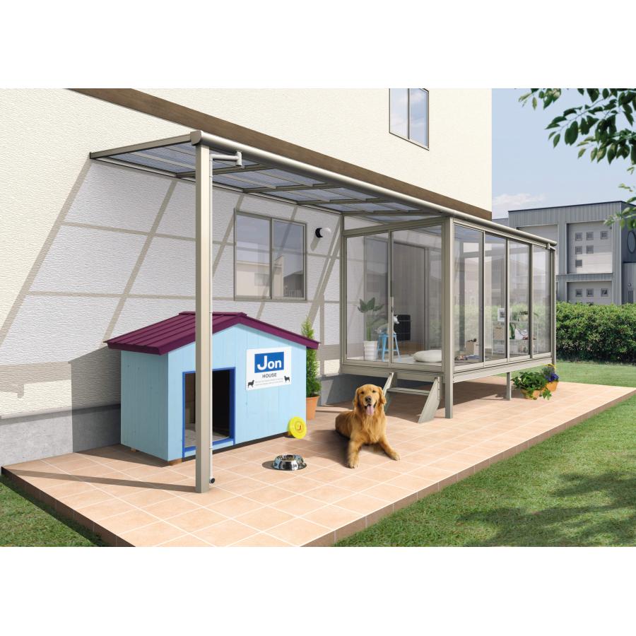 サンルーム 工事付 ラプラス 間口2間×奥行3尺 フラット屋根 熱線 サンルーム 工事付 ラプラス 間口2間×奥行3尺 フラット屋根 熱線