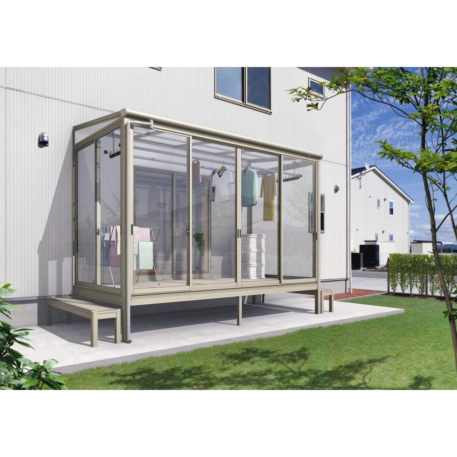サンルーム 工事付 ラプラス 間口2間×奥行9尺 フラット屋根 熱線吸収