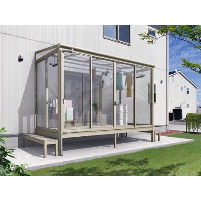サンルーム 工事付 ラプラス 間口2間×奥行9尺 フラット屋根 熱線吸収