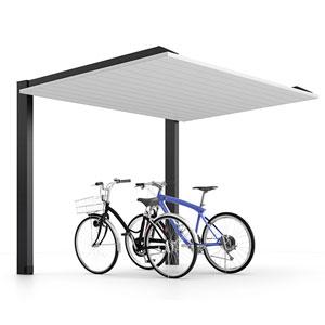 サイクルポート 工事付 カーポートSCミニ 21-22 ロング柱H25 ラッピング形材色 基本工事費込み LIXIL リクシル 駐輪場屋根 自転車置き場 バイク 屋根 後付け