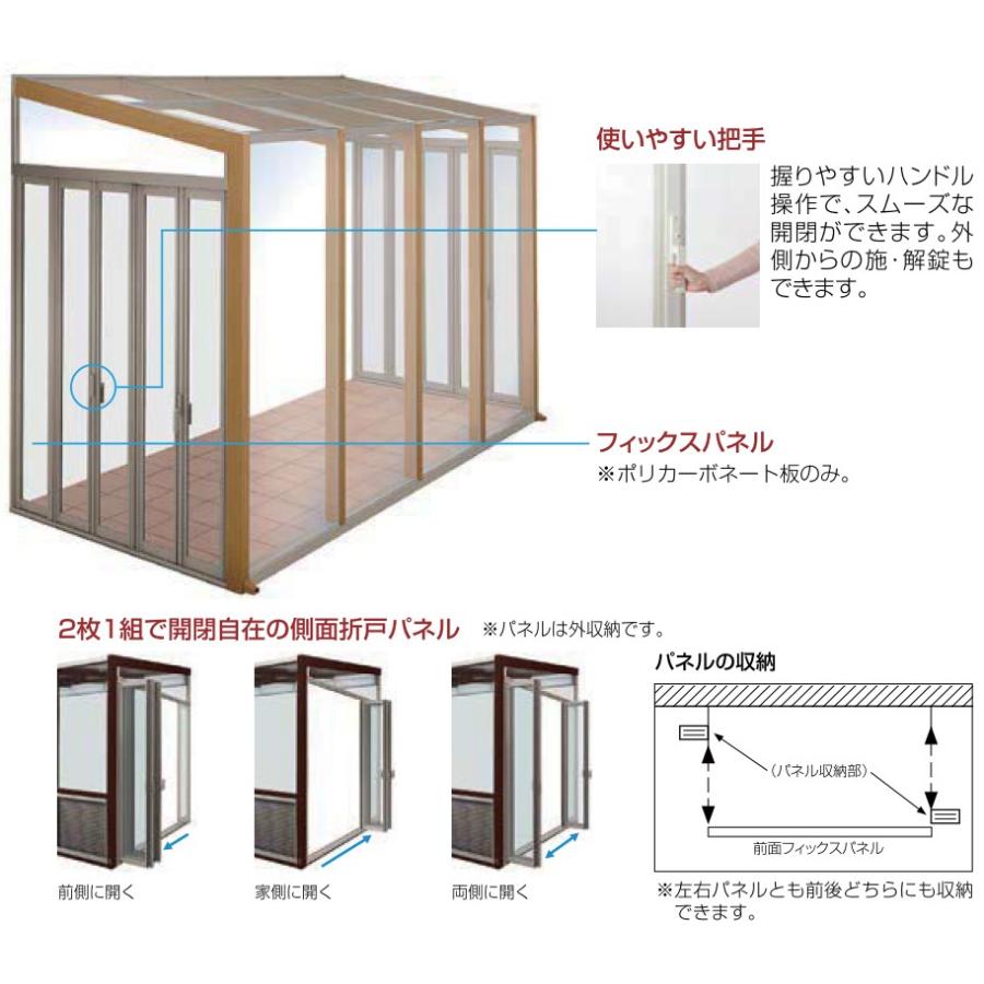 ガーデンルーム COCOMA 工事付 土間仕様 間口2間×奥行8尺 ラッピング形材色 ポリカ屋根材 基本工事費込み「LIXIL/リクシル」ココマ / サンルーム｜ex-tama｜15