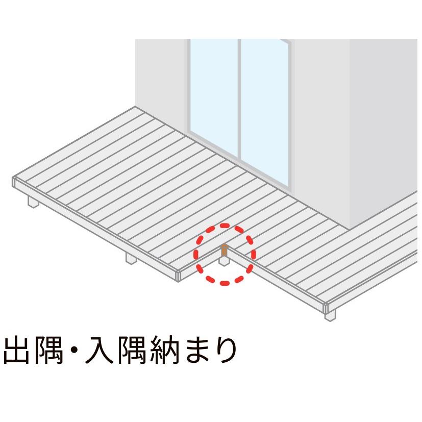 ウッドデッキ 人工木 工事付 デッキDC 間口1.5間×奥行3尺 ロング束柱A 基本工事費込み LIXIL リクシル デッキ 樹脂 熱くならない 人気 後付け おしゃれの画像