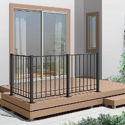 ウッドデッキ 人工木 工事付 デッキDC 間口1.5間×奥行3尺 ロング束柱A 基本工事費込み LIXIL リクシル デッキ 樹脂 熱くならない 人気 後付け おしゃれの画像