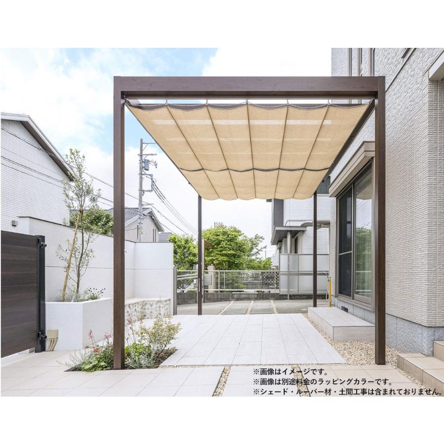 フレームポーチ 独立タイプ 間口2間×奥行4尺 アルミカラー 基本工事費込み タカショー 独立テラス テラス屋根 ポーチガーデン 後付け おしゃれ 人気 PG-FD_4