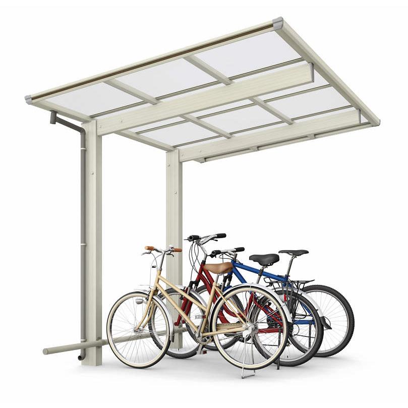 サイクルポート エフルージュファースト ミニ 奥行29-間口21 H25 ポリカ屋根材 基本工事費込み YKKAP 駐輪場屋根 自転車置き場 屋根 後付け 人気