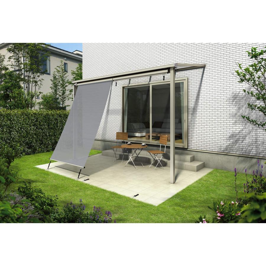 テラス屋根 ソラリア フラット屋根 間口1.5間×奥行2尺 ポリカ屋根材 標準柱 YKKAP 基本工事費込み テラス 屋根 物干し 後付け おしゃれ 雨よけ 人気