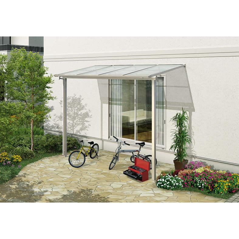 テラス屋根 ソラリア フラット屋根 間口1.5間×奥行2尺 ポリカ屋根材 標準柱 YKKAP 基本工事費込み テラス 屋根 物干し 後付け おしゃれ 雨よけ 人気