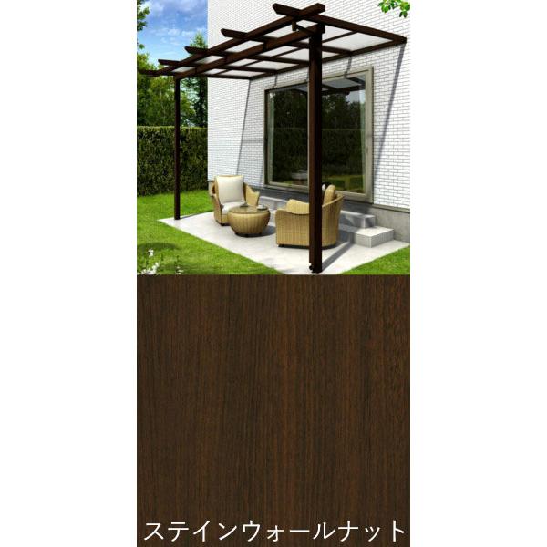 テラス屋根 サザンテラス パーゴラタイプ 間口3間×奥行6尺 ポリカ屋根材 YKKAP 基本工事費込み テラス 屋根 木調 木目調 後付け 物干し おしゃれ 雨よけ_2