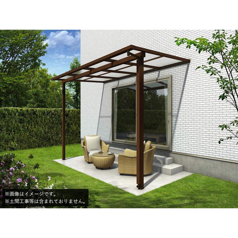 テラス屋根 サザンテラス フレームタイプ 間口1.5間×奥行9尺 ポリカ屋根材 YKKAP 基本工事費込み テラス 屋根 木調 木目調 後付け 物干し おしゃれ 雨よけ_4