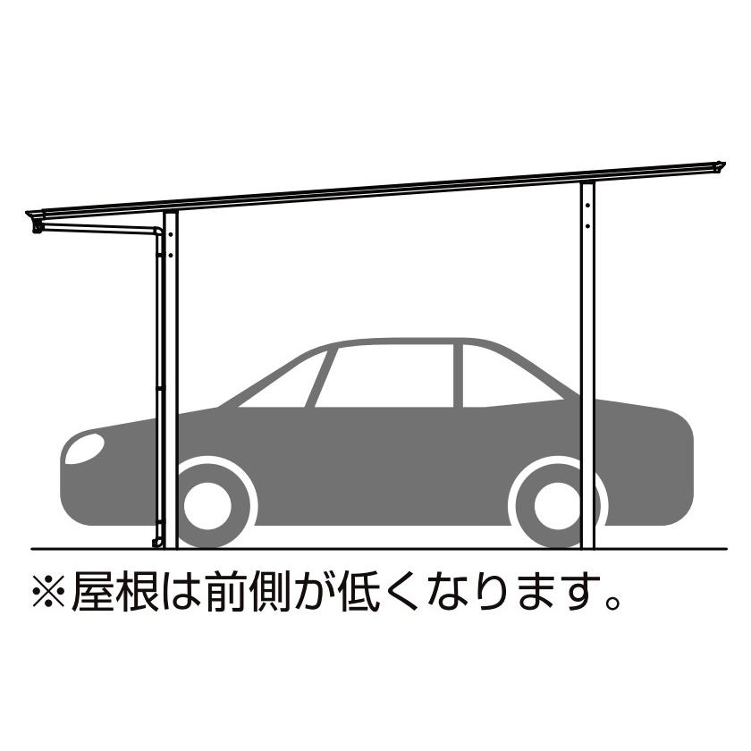 フーゴ カーポート 工事付 フーゴF 3台用 72-54型 ロング柱H25 ポリカ