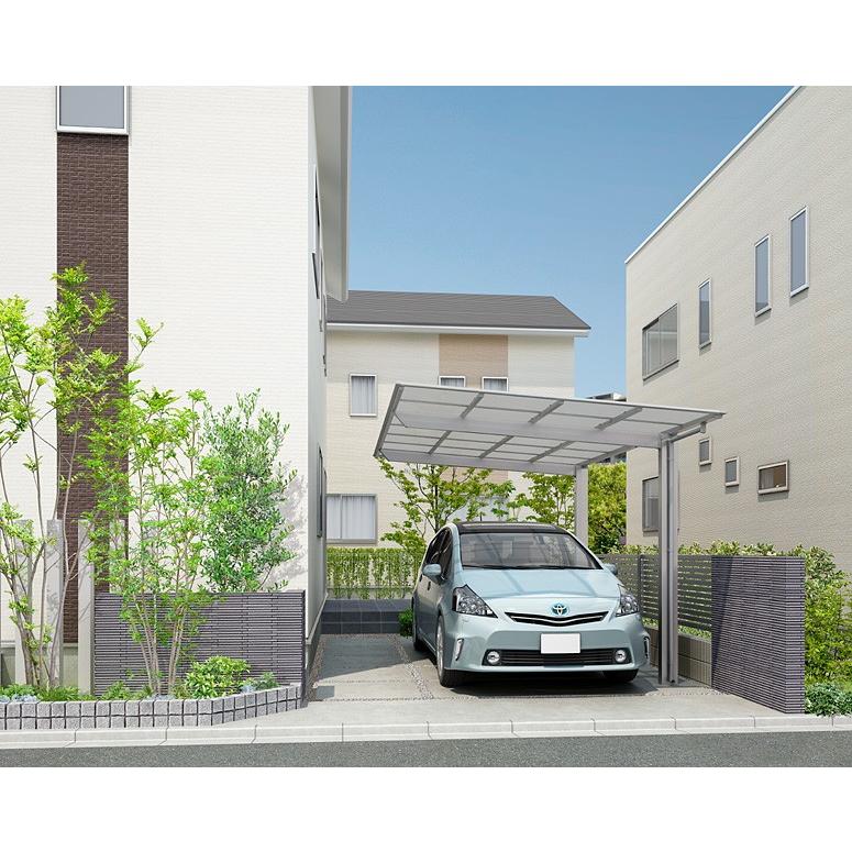 1台 工事付 ネスカF 1台用 30-57型 標準柱H22 ポリカ屋根材 基本工事費込み LIXIL/リクシル/ネスカf/ミニ/1台/駐車場/屋根/雨樋/日よけ/おしゃれ 【bussan】