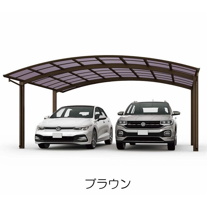 カーポート 2台用 工事付 アリュース600タイプ 57-60型 H25柱 熱線遮断ポリカ屋根材 基本工事費込み YKK AP 駐車場 駐輪場 屋根 雨よけ 後付け おしゃれ 人気
