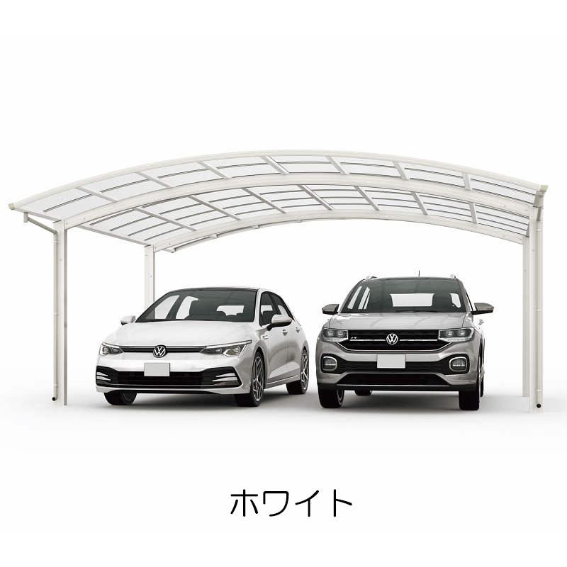 カーポート 2台用 工事付 アリュース600タイプ 57-60型 H25柱 熱線遮断ポリカ屋根材 基本工事費込み YKK AP 駐車場 駐輪場 屋根 雨よけ 後付け おしゃれ 人気