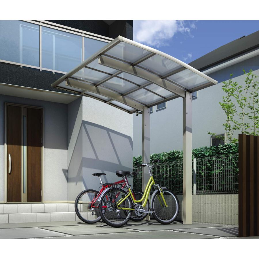 サイクルポート アリュース ミニ 600タイプ 奥行51-間口21 H18柱 熱線遮断ポリカ屋根材 基本工事費込み YKKAP 駐輪場屋根 自転車置き場屋根 おしゃれ 後付け_10