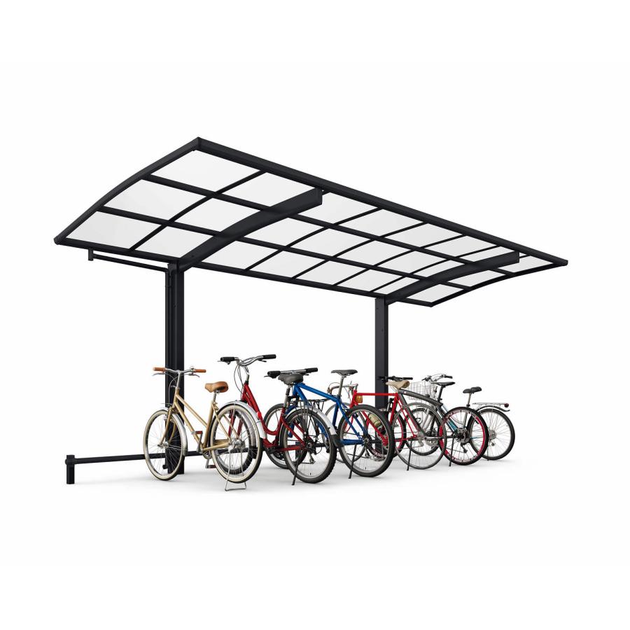 サイクルポート アリュース ミニ 600タイプ 奥行51-間口21 H18柱 熱線遮断ポリカ屋根材 基本工事費込み YKKAP 駐輪場屋根 自転車置き場屋根 おしゃれ 後付け_11