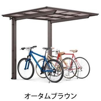 サイクルポート 工事付 フーゴFミニ 18-36型 ロング柱H25 ポリカ屋根材 基本工事費込み LIXIL リクシル 駐輪場屋根 自転車置き場屋根 バイク 後付け おしゃれ_1