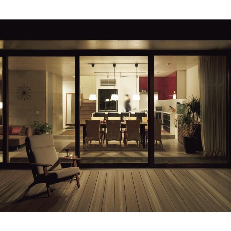ウッドデッキ 人工木 LIXIL 樹ら楽ステージ 木彫 間口1.5間×奥行3尺 基本工事費込み ロング束柱A/幕板A/束埋込み施工/工事付/リクシル/樹脂/後付け/おしゃれの画像