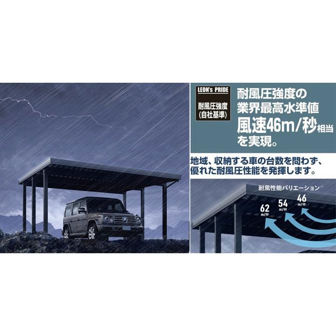 カーポート 2台用 工事付 ジーポートpro 900タイプ 55-48型 H24 基本工事費込み YKK AP ジーポートプロ 2台 車庫 駐車場 駐輪場 屋根 後付け おしゃれ 人気_10