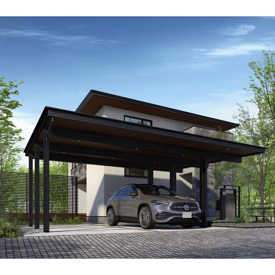 YKK AP カーポート 2台用 工事付 ジーポートpro 900タイプ 60-48型 H24