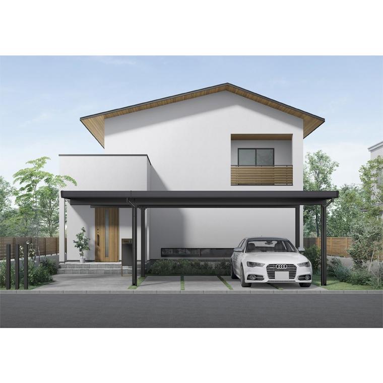 カーポートSW カーポート 3台用 工事付 1500タイプ W80-L55型 ロング柱