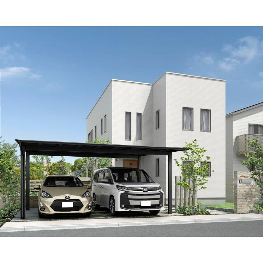 ネスカ カーポート 2台用 工事付 ネスカF 54-57型 H28 オールブラック