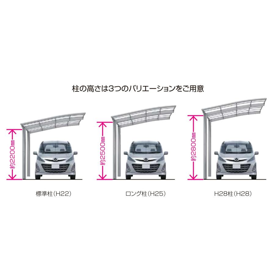 ネスカ カーポート 2台用 工事付 ネスカF 54-57型 H28 オールブラック