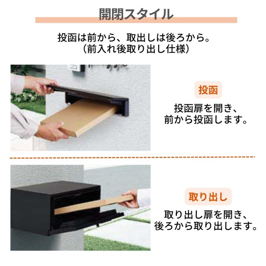 LIXIL（リクシル） エクスポストKN 郵便ポスト 前入れ後ろ出し 壁