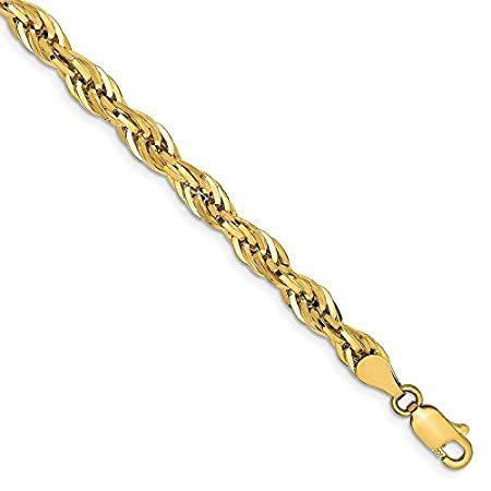 高品質 - Bracelet Rope 4.75mm Gold Yellow 14k with 並行輸入品 8" Clasp Lock Lobster Secure ブレスレット