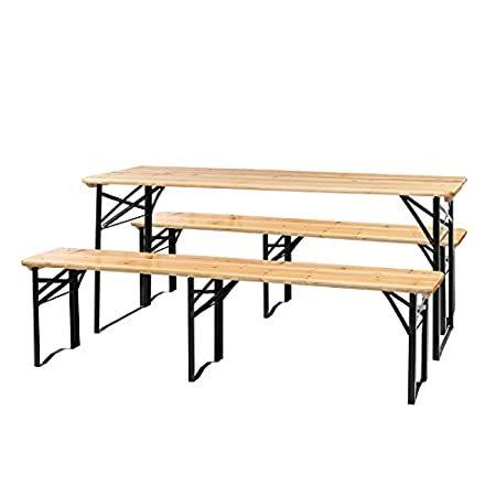 安い 【並行輸入品】特別価格　VINGLI Bee Wood Weather-Resistant Benches, with Table Picnic Folding Foot 6 アウトドアテーブル