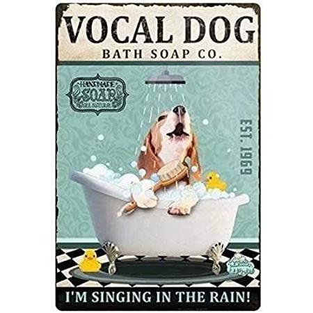 並行輸入品 ビーグル ビンテージ 住宅設備 メタル ブリキ看板 ボーカル ドッグ バス メタル ソープ その他トイレ設備 Co I M In 面白いポスター Singing カフェ B09mqyc6s7 Rain The Exalfa Import Div 割引購入