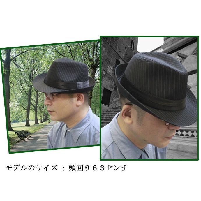 中折れハット メンズ 大きいサイズ 帽子 65cm ストライプスーツ ブラック Bt H Ex031 Exas エクサス カジュアル服飾雑貨 通販 Yahoo ショッピング
