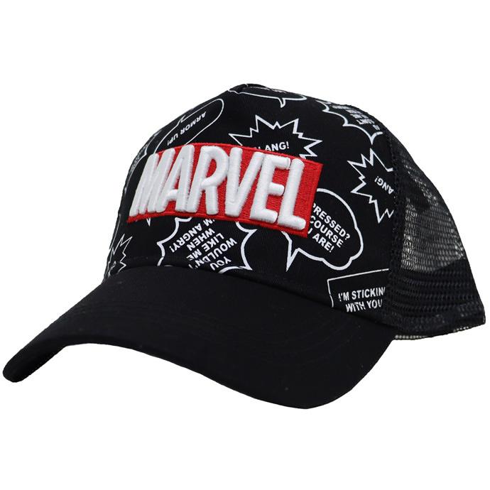 帽子 子供用 キッズサイズ メッシュキャップ Marvel マーベル アメコミ吹き出し 立体刺繍ロゴ ブラック Kisd Cp K Mv Cr Exas エクサス カジュアル服飾雑貨 通販 Yahoo ショッピング