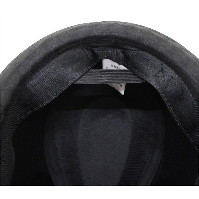 大きいサイズ 帽子 メンズ 中折れハット 65cm対応 サイズ調節ベルト付き チェッカー ブラック 中折れ帽｜exas｜05