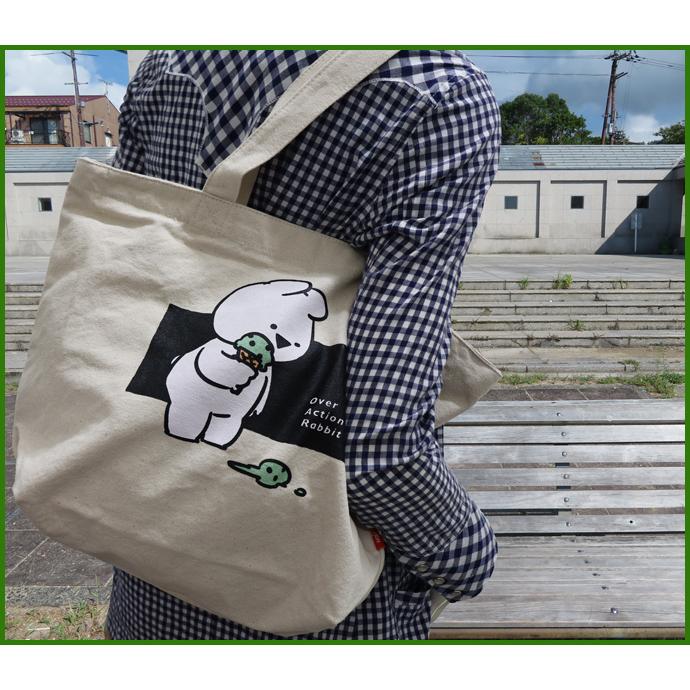 トートバッグ レディース バック 帆布 キャンバス 横型 サイズ対応 すこぶる動くウサギ アイス Lineスタンプ ネコポス対応 全国送料無料 Tote Rabi Cr Exas エクサス カジュアル服飾雑貨 通販 Yahoo ショッピング