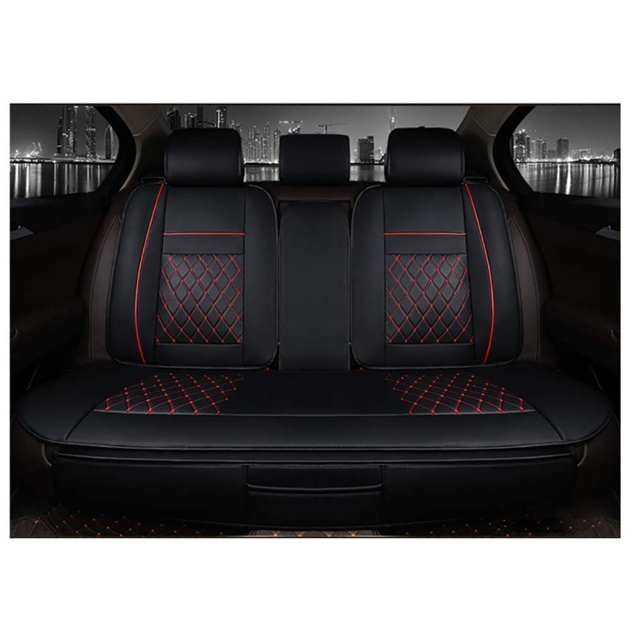 最終値下げ シートカバー エプロンタイプ レザー 防水 汎用 フロント 軽普通車用 前席 運転席 助手席 オールシーズン 3席分 ブラック レッドステ 海外最新 Hmconsultingbd Com