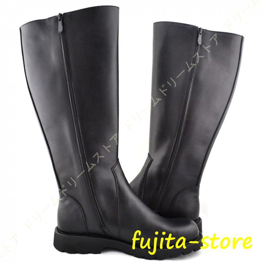 ロングブーツ ジョッキーブーツ メンズ レディース サイドジップ 本革 乗馬ブーツ 男女兼用 レインブーツ ライダーブーツ 長靴 秋冬 黒 ブーツ 新品，低価 ロングブーツ ジョッキーブーツ メンズ レディース サイド