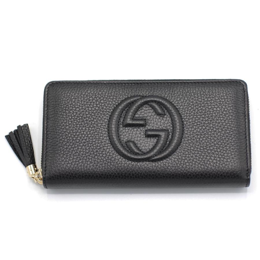 GUCCI ラウンドファスナー 長財布 ソーホー レザー ブラック