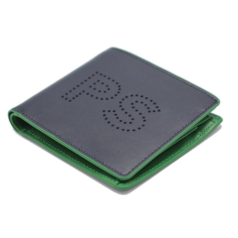 新品 ポールスミス レザー 二つ折り財布 牛革 ダークグリーン 定価29700円 ワックスレザー 2つ折り財布（グリーン） ｜ポール・スミス