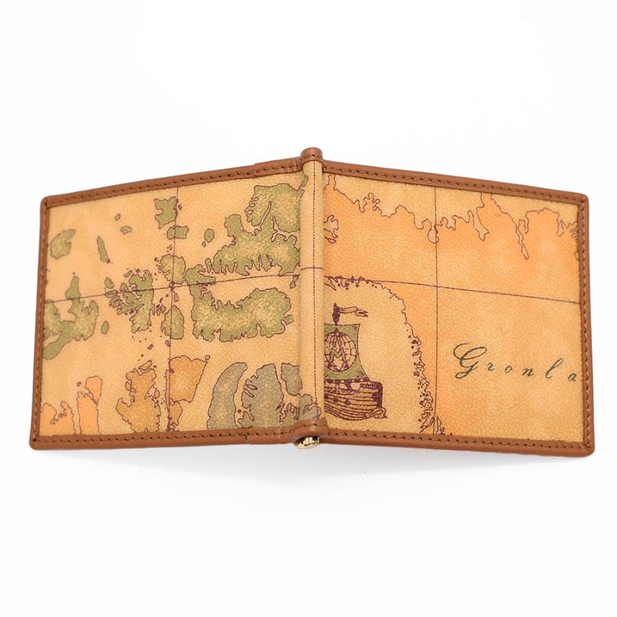 地図柄レザー風折り財布プリマグラッセ PRIMA CLASSE プリマクラッセ 三ツ折り財布 地図柄 使用感少なめ