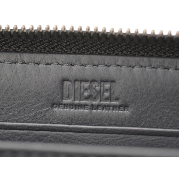 ディーゼル DIESEL ラウンドファスナー長財布 X07751-PR818 ネイビー T6328 24 ZIP WALLET ラムスキン