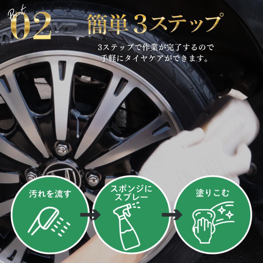 タイヤワックス レザーワックス 業務用 浸透型ゴム＆レザーコート剤250ml×1本 スポンジ&クロス付き | ブランド登録なし | 04
