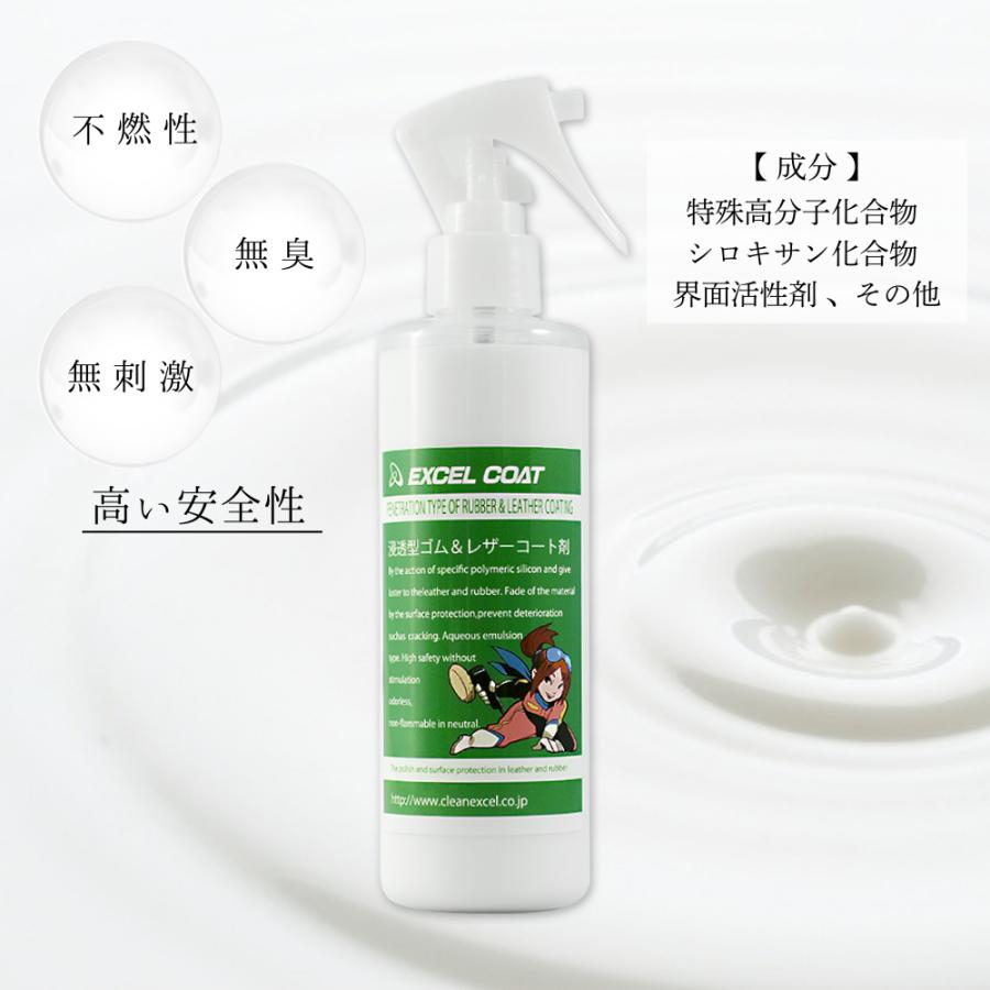 タイヤワックス レザーワックス 業務用 浸透型ゴム＆レザーコート剤250ml×1本 スポンジ&クロス付き | ブランド登録なし | 09